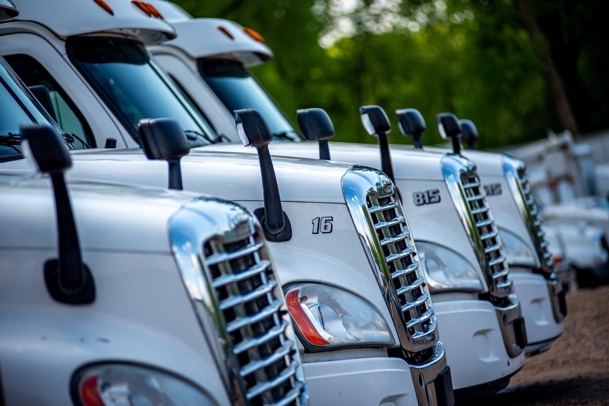 Semi Trucks in a line